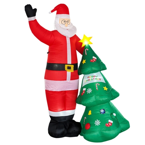 

Santa Claus Christmas Tree Snowman Inflatable LED Luminous Christmas Ornaments, US Plug(QM0102-2.5M)