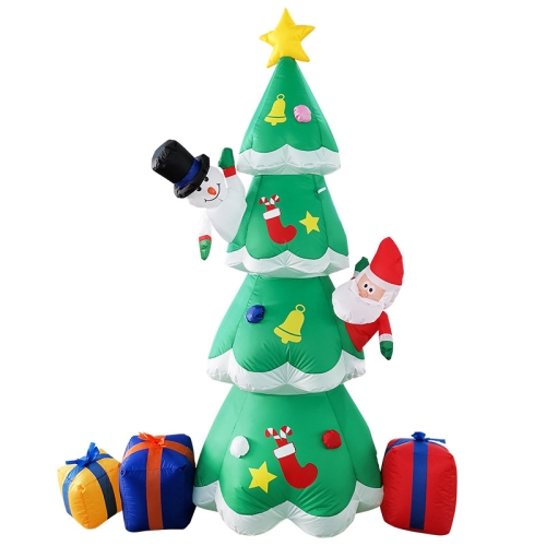 

Santa Claus Christmas Tree Snowman Inflatable LED Luminous Christmas Ornaments, US Plug(QM0203-2.1M)
