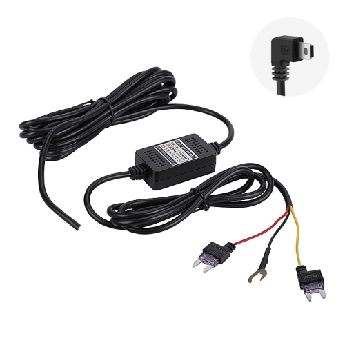 

H516 Recording Step-down Line Shrinkage Video Car Charger Line Parking Monitoring Three-Core Power Cord, Model: With Fuse(Mini Right Elbow)