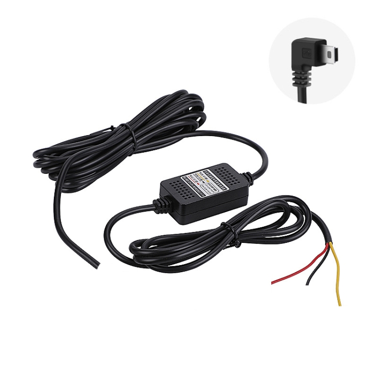 

H516 Recording Step-down Line Shrinkage Video Car Charger Line Parking Monitoring Three-Core Power Cord, Model: Without Fuse(Mini Right Elbow)
