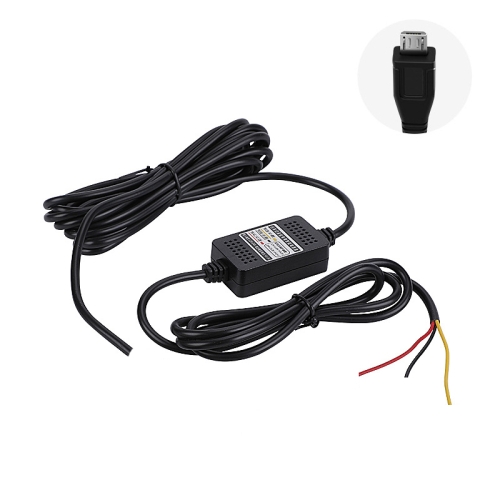 

H516 Recording Step-down Line Shrinkage Video Car Charger Line Parking Monitoring Three-Core Power Cord, Model: Without Fuse(Micro Straight)