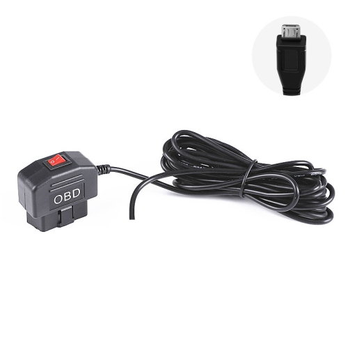 

H508 OBD Car Charger Driving Recorder Power Cord 12/24V To 5V With Switch Low Pressure Protection Line, Specification: Micro Straight