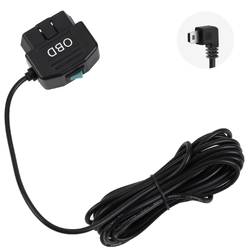 

H507 Driving Recorder OBD Step-down Line Car ACC Three-Core Power Cord 12/24V To 5V 3A Low Pressure Protection Line, Specification: Mini Left Elbow