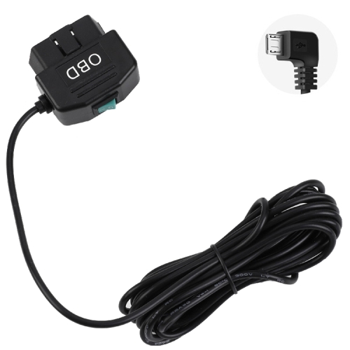 

H507 Driving Recorder OBD Step-down Line Car ACC Three-Core Power Cord 12/24V To 5V 3A Low Pressure Protection Line, Specification: Micro Left Elbow