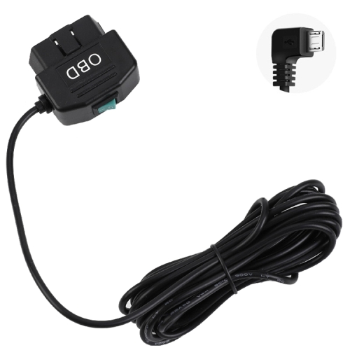 

H507 Driving Recorder OBD Step-down Line Car ACC Three-Core Power Cord 12/24V To 5V 3A Low Pressure Protection Line, Specification: Micro Right Elbow