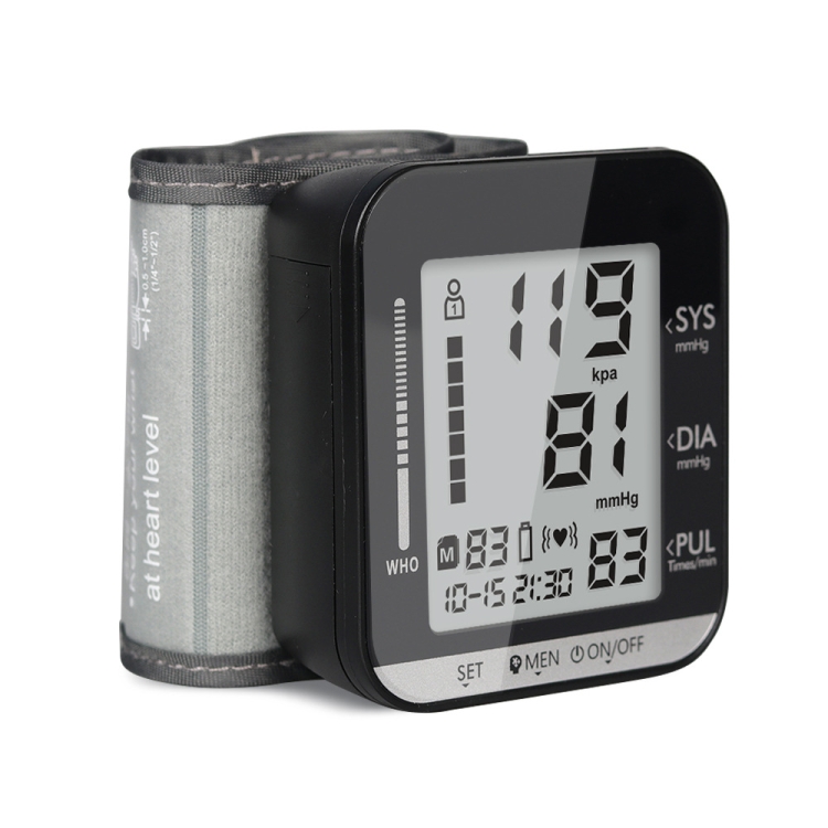 

JZ-251A Household Automatic Electronic Sphygmomanometer Smart Wrist Blood Pressure Meter, Shape: Voice Broadcast(Full Black)