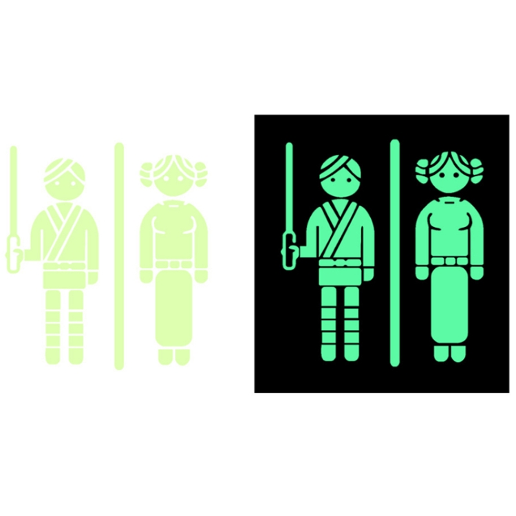 

3 PCS Toilet Door Decoration Waterproof Self-Adhesive Luminous Sticker，Model： YG-1-015