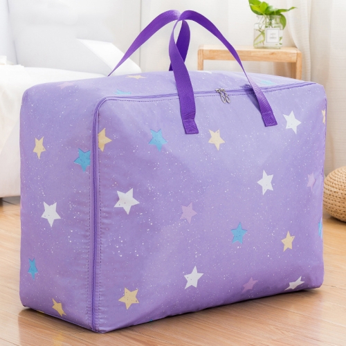 

Oxford Cloth Quilt Moisture-Proof & Waterproof Storage Bag Zipper Portable Moving Luggage Bag, Specification: 55x33x20cm(Purple Five-star)