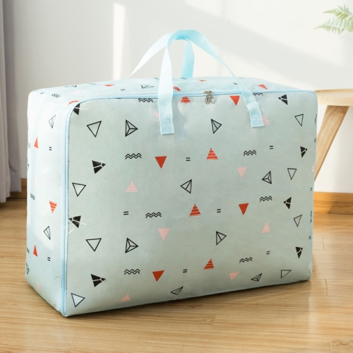 

Oxford Cloth Quilt Moisture-Proof & Waterproof Storage Bag Zipper Portable Moving Luggage Bag, Specification: 60x50x25cm(Blue Triangle)