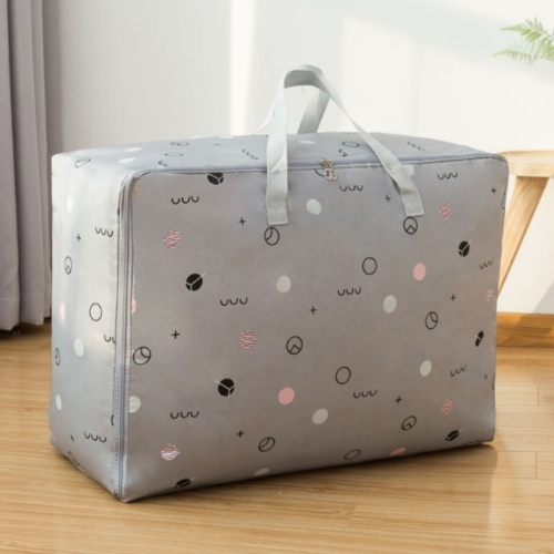 

Oxford Cloth Quilt Moisture-Proof & Waterproof Storage Bag Zipper Portable Moving Luggage Bag, Specification: 60x50x25cm(Ash Circle)