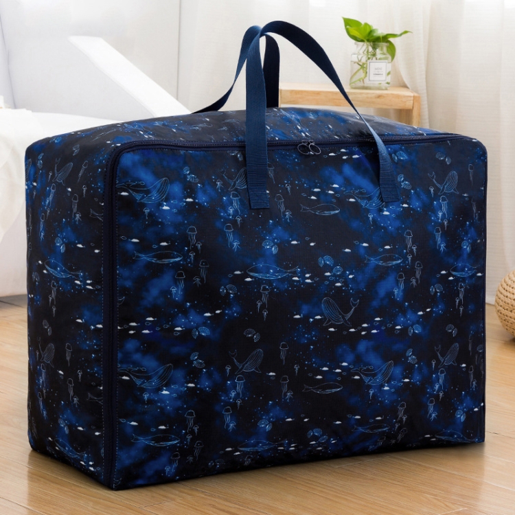 

Oxford Cloth Quilt Moisture-Proof & Waterproof Storage Bag Zipper Portable Moving Luggage Bag, Specification: 60x50x25cm(Black Heart Empty Fish)