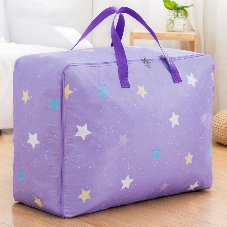 

Oxford Cloth Quilt Moisture-Proof & Waterproof Storage Bag Zipper Portable Moving Luggage Bag, Specification: 60x50x25cm(Purple Five-star)