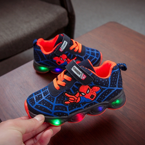 

9808 Autumn Children Luminous Shoes LED Light Mesh Sports Shoes, Size: 25(Blue)