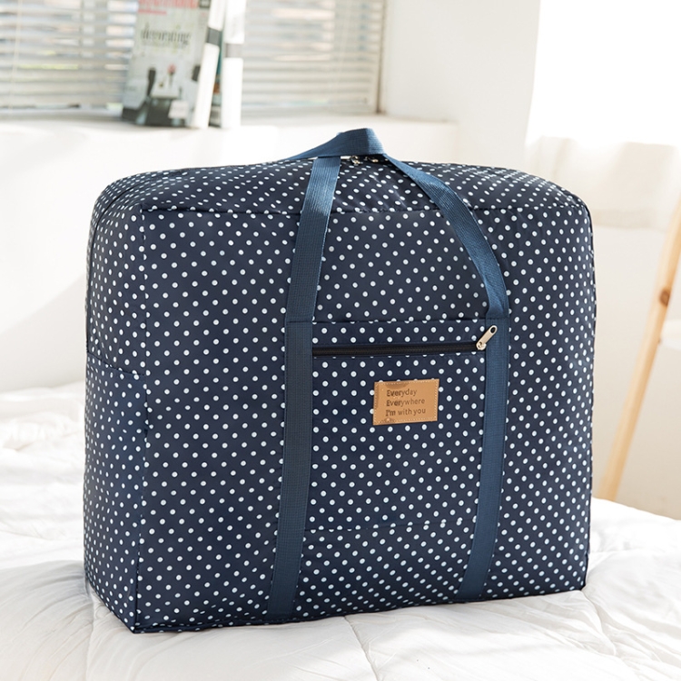 

Oxford Cloth Washable Dustproof Quilt Storage Bag Travel Moving Portable Storage Bag, Specification: 50x40x25cm(Cyan Strips)