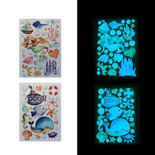 

AFG3512 Marine Life Mermaid Luminous PET Material Wall Sticker, Specification: Blue