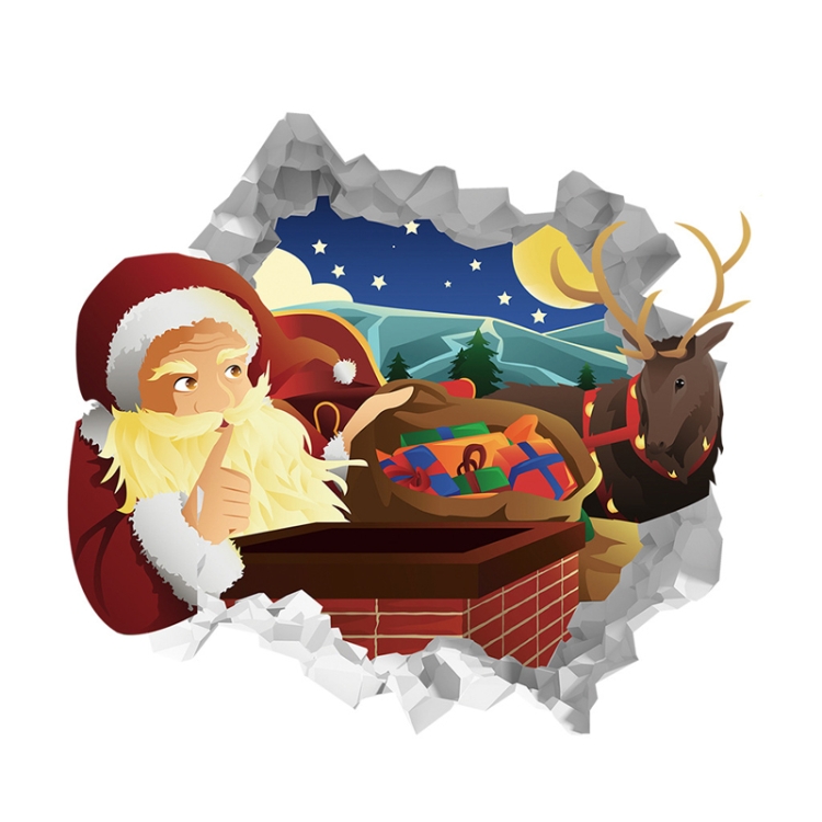 

2 PCS 3D Christmas Decoration Santa Claus Wall Sticker(AFC8311)