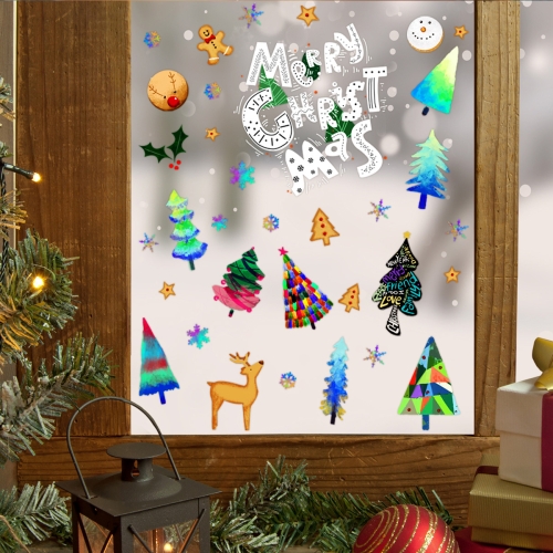 

2 PCS JUV206 Merry Christmas Static Glass Stickers Living Room Window Decoration Wall Stickers, Specification: 27x27cm