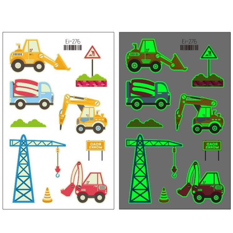 

20 PCS Waterproof Children Luminous Cartoon Transport Car Tattoo Sticker(Ei-276)