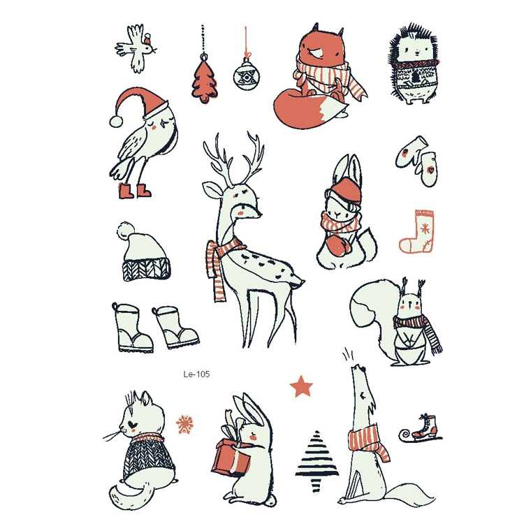 

5 PCS Christmas Lasting Luminous Waterproof Children Tattoo Stickers(LE-105)