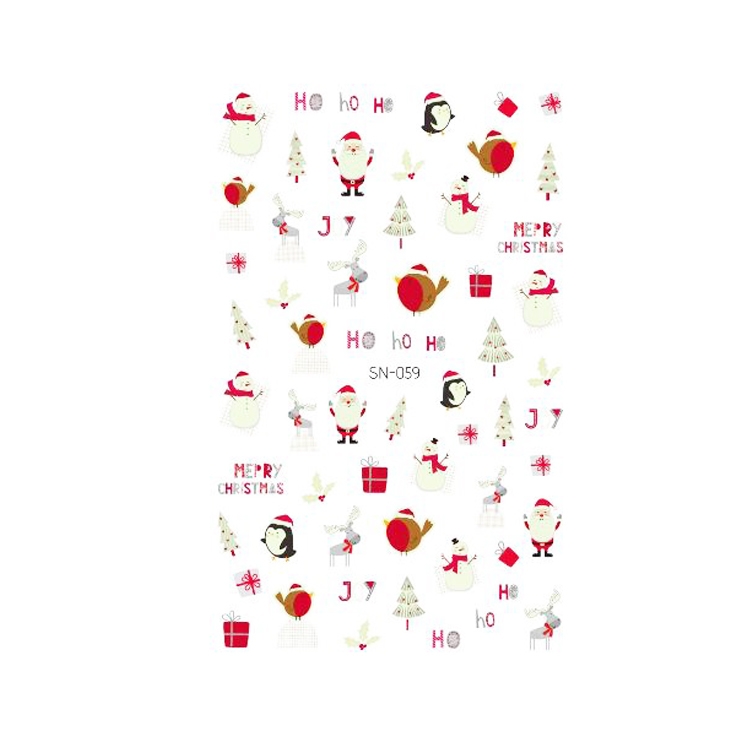 

10 PCS Pregnant Women Children Waterproof Nail Decals Christmas Luminous Nail Floral Self-Adhesive Stickers(SN-059)