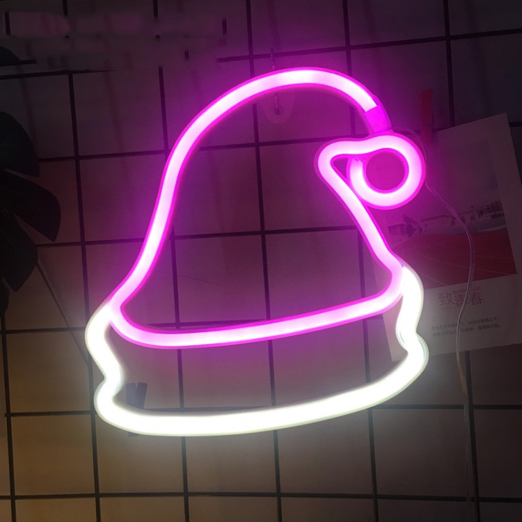 

Christmas Decoration Neon Lights Wall-Mounted Ornaments, Spec: Christmas Hat