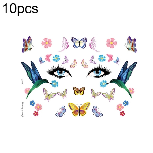 

10 PCS Waterproof Music Festival Glitter Tattoo Stickers(LG-006)