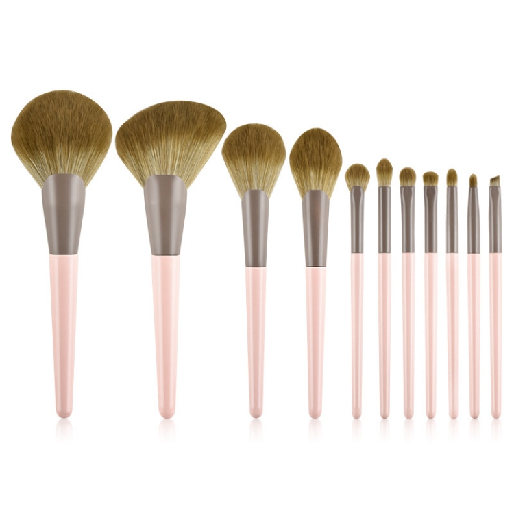 

11 in 1 Small Pudding Soft Hair Makeup Brush Set Loose Powder Brush Eye Shadow Brush Naked Outfit