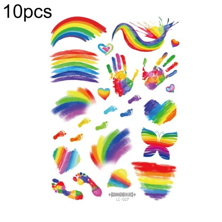 

10 PCS Waterproof Disposable Camouflage Tattoo Stickers Face Stickers(LC-027)