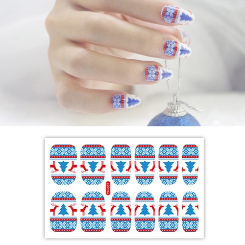 

10 PCS Christmas Waterproof Floral Self-Adhesive Long-Lasting Nail Stickers(YH-037)