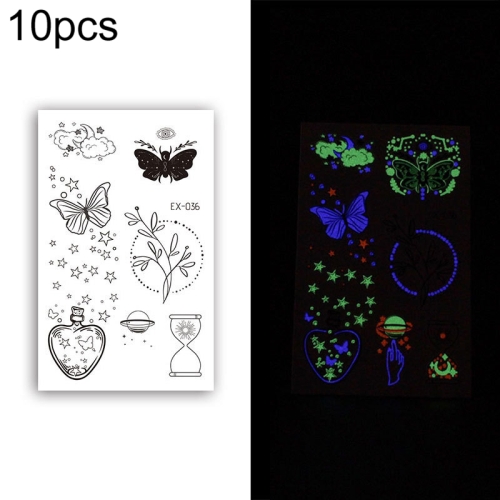 

10 PCS Waterproof Color Luminous Tattoo Sticker Face Sticker(EX-036)