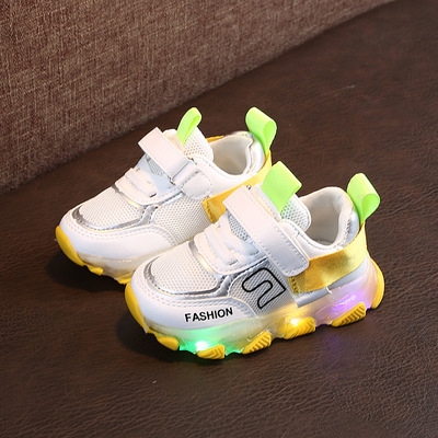 

911 Luminous Men And Girls Sports Shoes Autumn And Winter Children Shoes, Size: 21(Yellow)