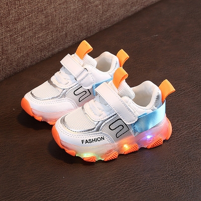 

911 Luminous Men And Girls Sports Shoes Autumn And Winter Children Shoes, Size: 22(Orange)