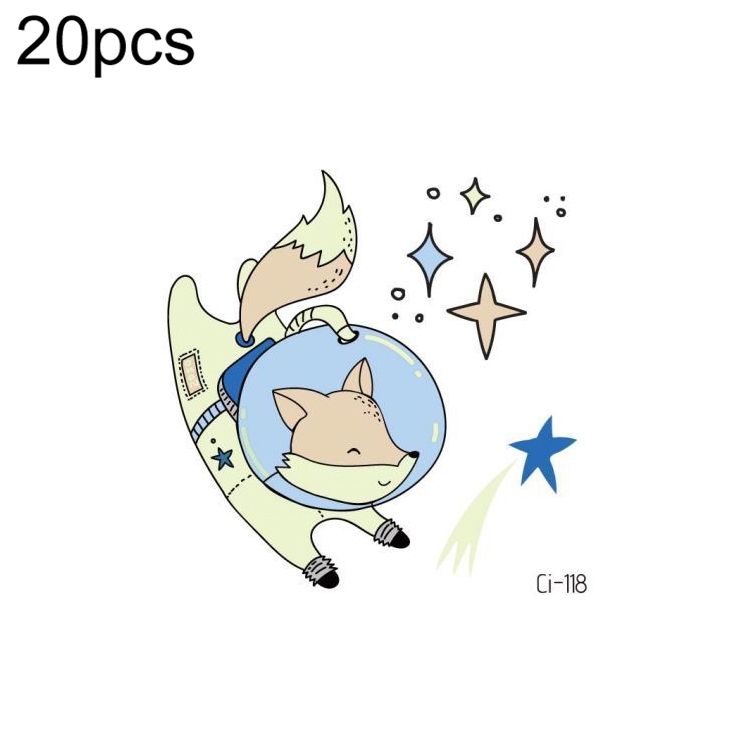 

20 PCS Children Waterproof Space Luminous Tattoo Stickers(Ci-118)