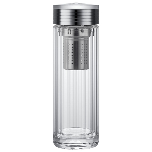 

H10008 Double-Layer Glass Cup With Transparent Crystal Heat Insulation Tea Cup, Capacity: 380ml(Silver White)