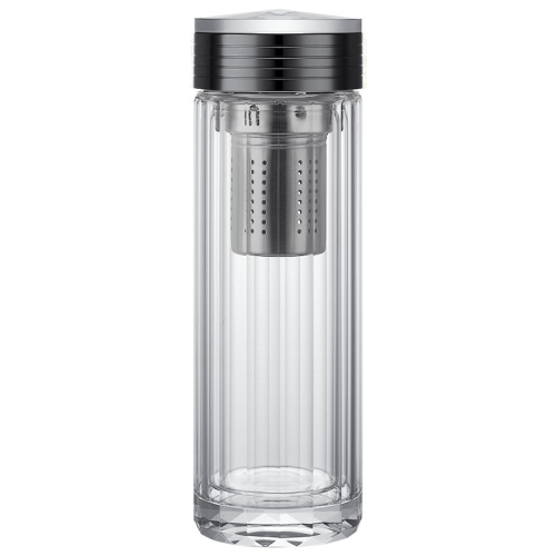 

H10008 Double-Layer Glass Cup With Transparent Crystal Heat Insulation Tea Cup, Capacity: 380ml(Gray)