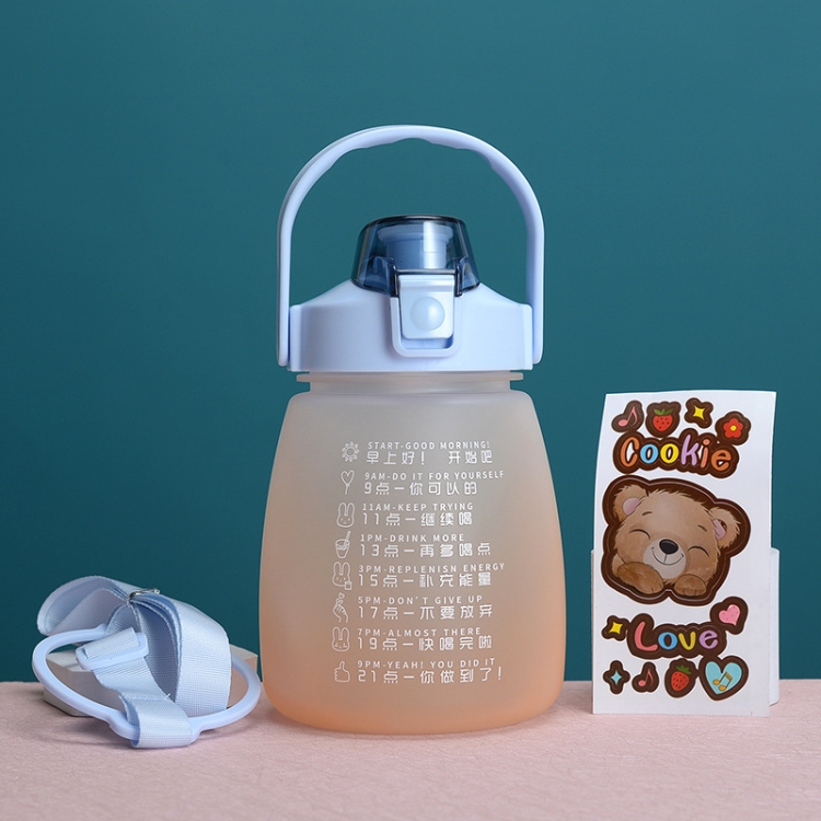 

1.1L Portable Large Belly Water Cup High Temperature & Drop Resistant Straw Cup(Gradient Orange)