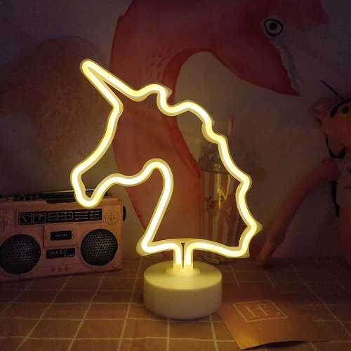 

LED Neon Unicorn Night Light Bedroom Decoration Light(Warm Light)