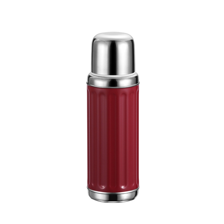 

Retro Stainless Steel Vacuum Flask Large Capacity Portable Water Cup, Capacity: 350ml(Meira Red)