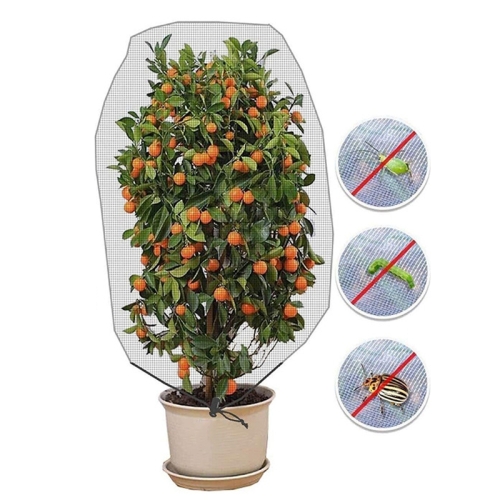 

2 PCS Plant Insect Cover Net With Drawstring Greenhouse Fruit Tree Bird Cover, Specification: 1x1.2m(White)