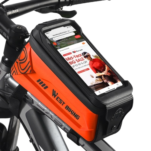 

WEST BIKING 2.5L Bicycle Front Beam Mobile Phone Touch Screen Hard Shell Bag(Orange)