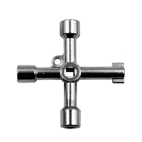 

4 PCS Elevator Water Meter Valve Cross Key Inner Triangle Wrench, Style: D Silver Center Double-sided Square Hole