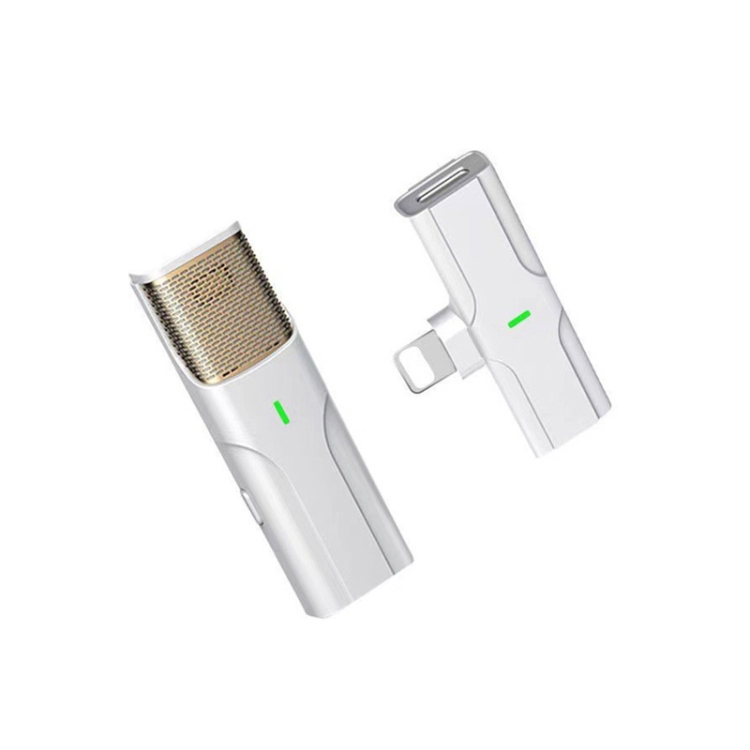 

DS01 Outdoor Live Collar Microphone Collar Interview Recording Noise Reduction Wireless Microphone, Specification: 8 Pin (White)