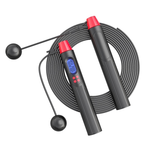 

Fitness Smart Counting Slub Wire Skipping Rope Dual Purpose Corded / Cordless Jump Rope(Black Red)