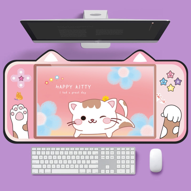

400 x 800 x 2mm Cute Cat Ear Computer Keyboard Desk Pad Mouse Pad(3)