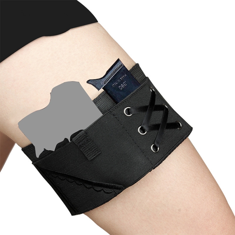 

Women Embroidery Sexy Portable Invisible Defensive Legging Cover, Spec: L-Black
