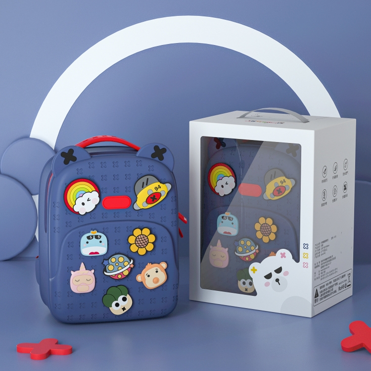 

K16 DIY Fashion Cartoon Pattern Kids Backpack(Blue)