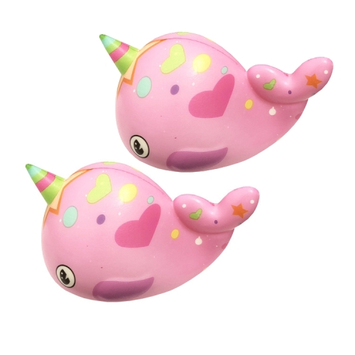 

2 PCS TTPU1210 Color Printing Whale Slow Rebound Decompression Toy(Pink)