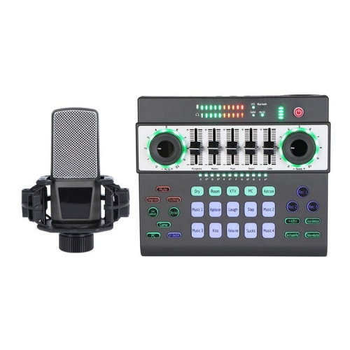 

SK-200 Condenser Microphone Live Recording Equipment,Specification: Sound Card + Microphone Set