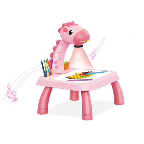 

Children Multifunctional Projection Painting Toy Writing Board, wthout Watercolor Pen, Style: Giraffe Pink