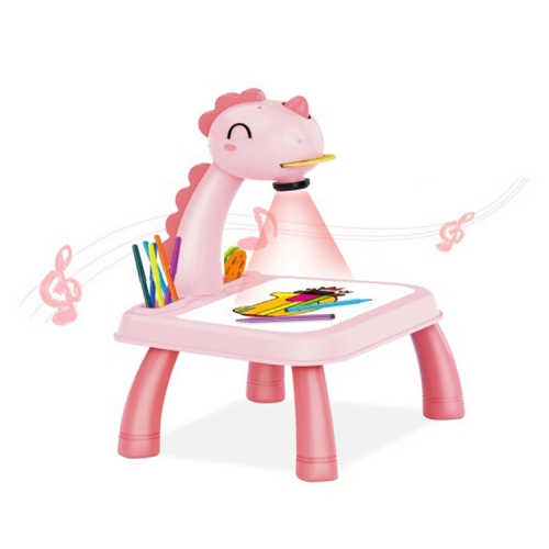 

Children Multifunctional Projection Painting Toy Writing Board, wthout Watercolor Pen, Style: Dinosaur Pink